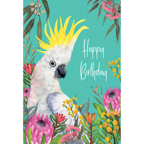 AR03  Crested Cockatoo Birthday
