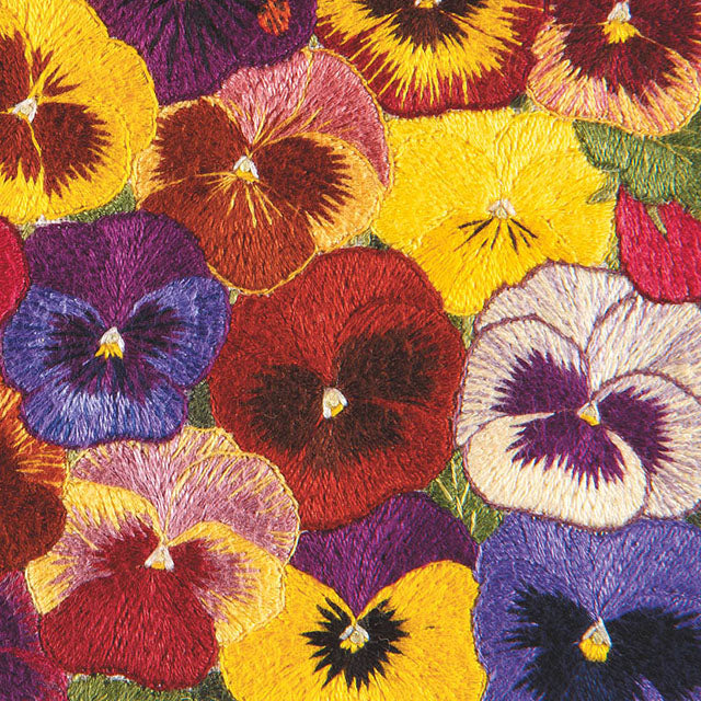DL06G Carpet Of Pansies (Hand Embroidery)