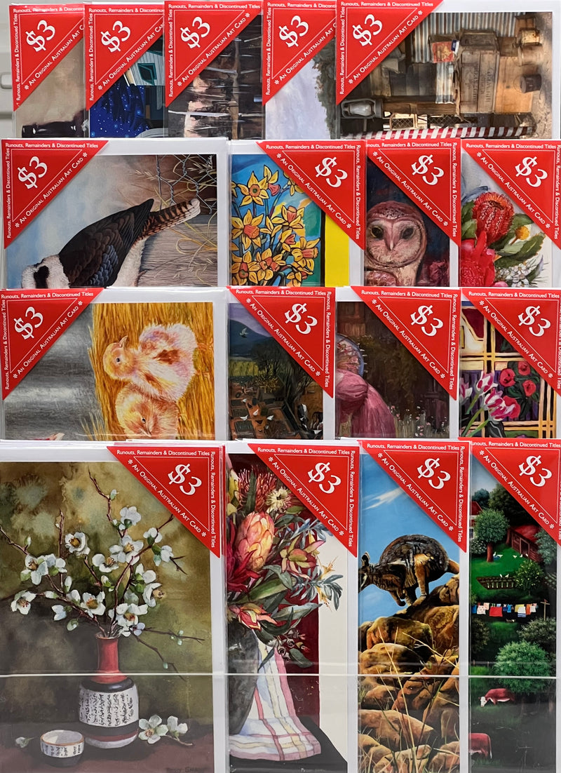 $3.00 RRP Australian Art Cards ‘Run-Outs & Remainders’ Pack of 96 Assorted Titles