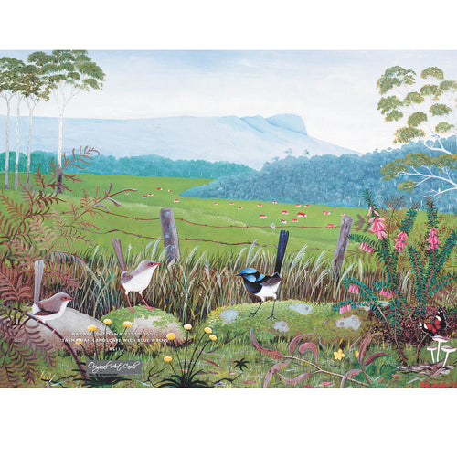 RS11 Tasmanian Landscape With Blue Wrens